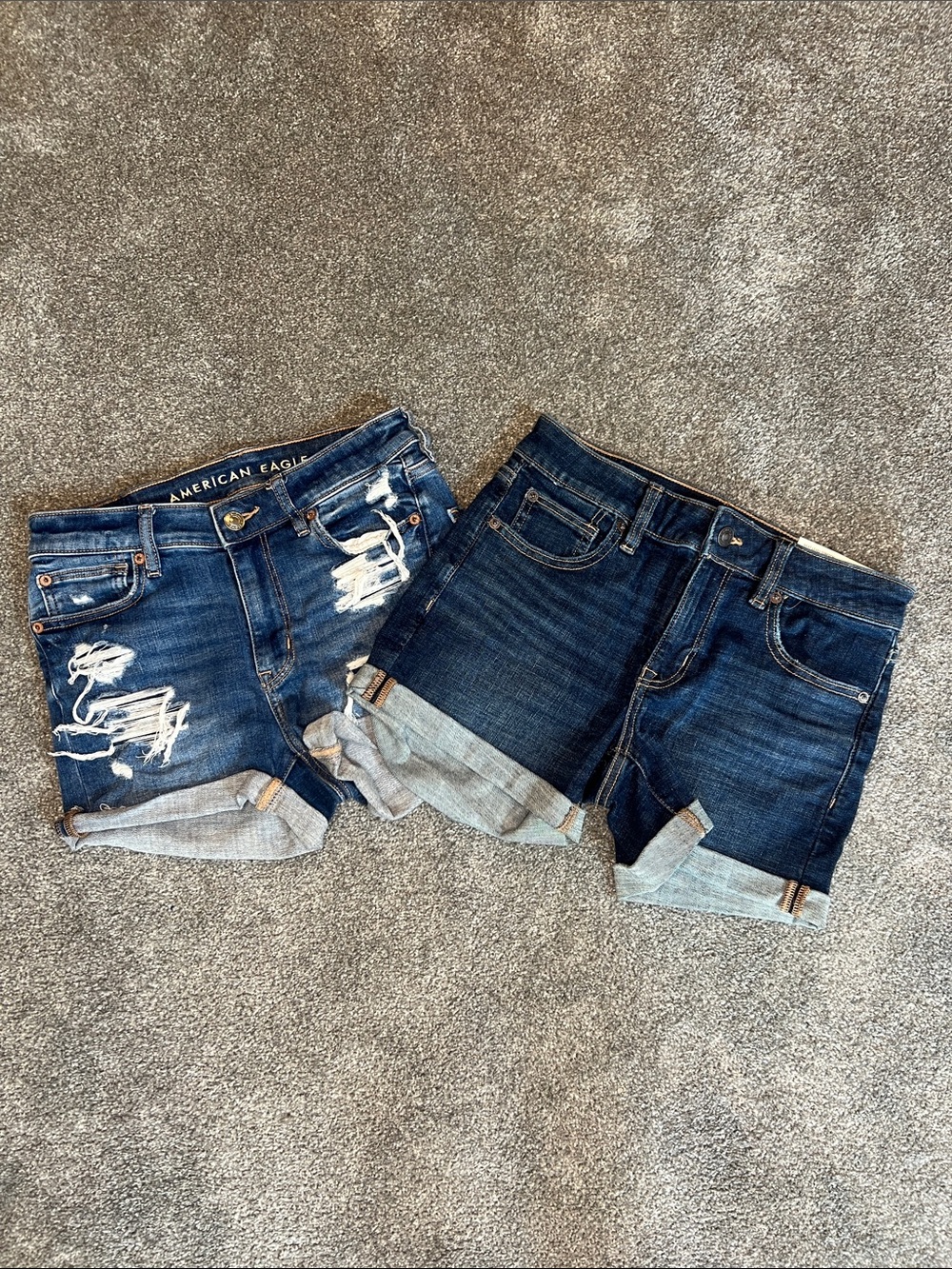 American Eagle Low Rise MIDI Denim Jean Shorts High V- Rise Shortie Bundle • 26W